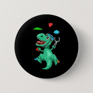 Funny T-rex Bouldering And Climbing Gift  6 Cm Round Badge