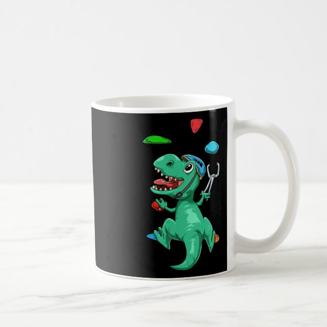 Funny T-rex Bouldering And Climbing Gift  Coffee Mug (Right)