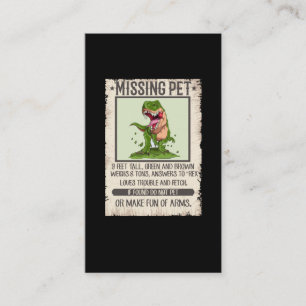 Funny T-Rex Dino Pet Dinosaur Joke Business Card