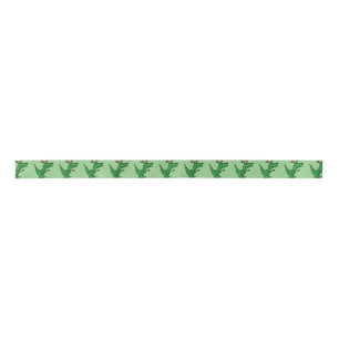 Funny T-Rex Dinosaur as Christmas Reindeer Satin Ribbon