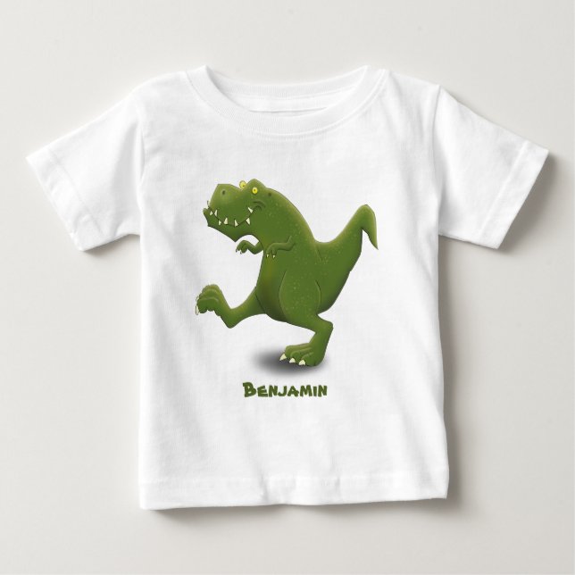 Funny T rex dinosaur cartoon humour Baby T-Shirt (Front)