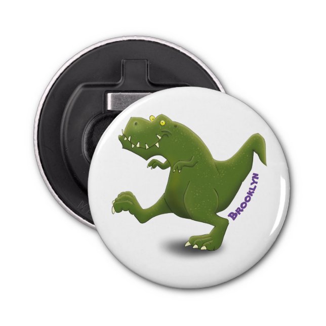 Funny T rex dinosaur cartoon humour Bottle Opener (Front)
