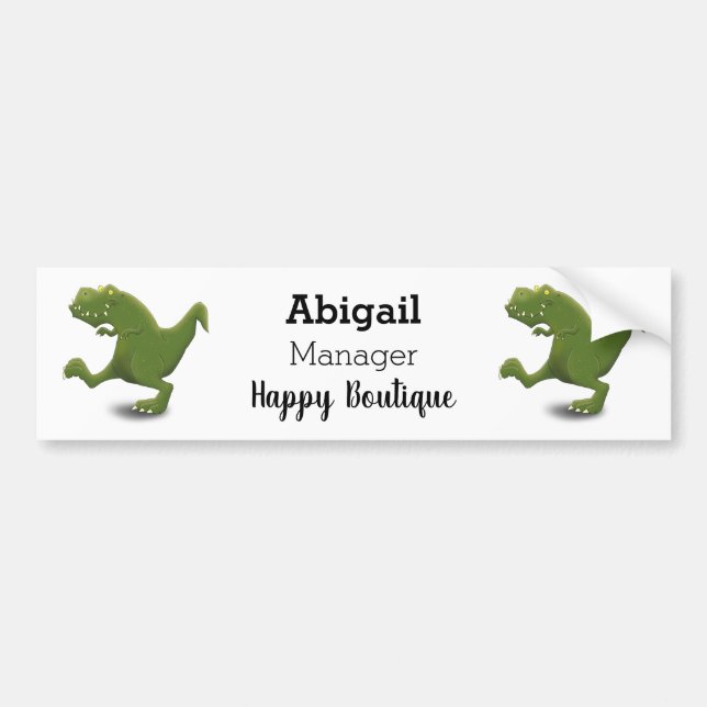 Funny T rex dinosaur cartoon humour  Bumper Sticker (Front)
