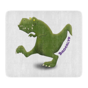 Funny T rex dinosaur cartoon humour Cutting Board