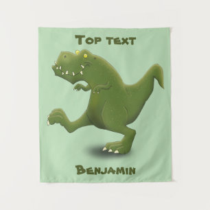 Funny T rex dinosaur cartoon humour Tapestry
