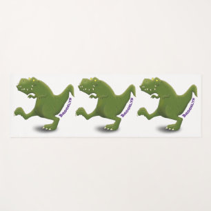 Funny T rex dinosaur cartoon humour Yoga Mat