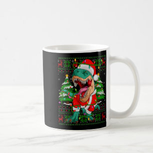 Funny T-rex Dinosaur Christmas Lights Ugly Xmas Sw Coffee Mug