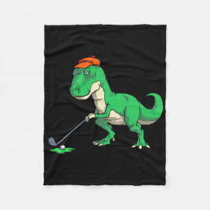 Funny T Rex Dinosaur Golf Gifts Shirts For Men Gol Fleece Blanket
