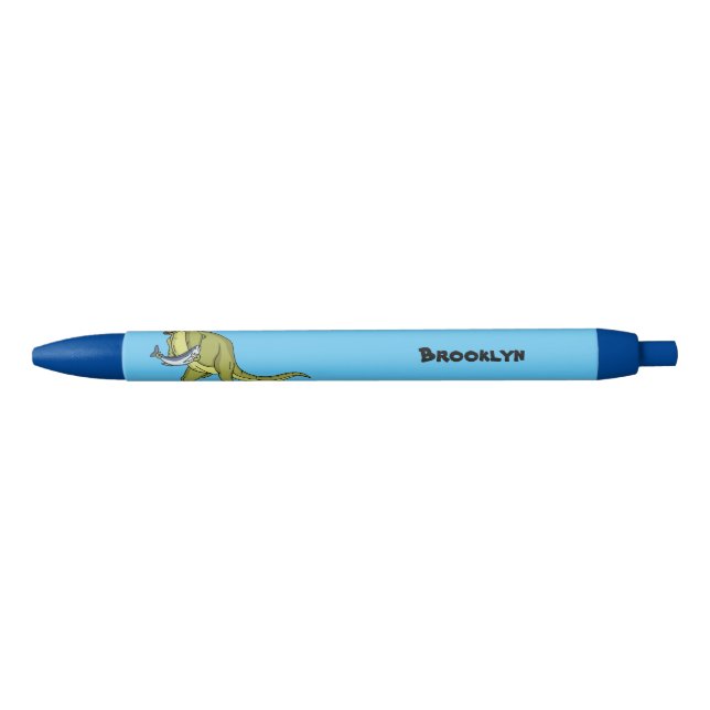 Funny T rex dinosaur illustration Black Ink Pen (Front)