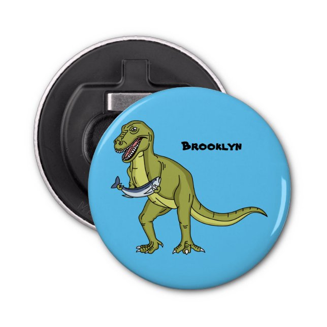 Funny T rex dinosaur illustration Bottle Opener (Front)
