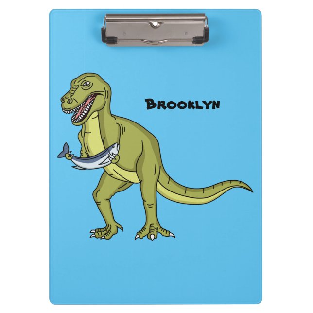 Funny T rex dinosaur illustration Clipboard (Front)