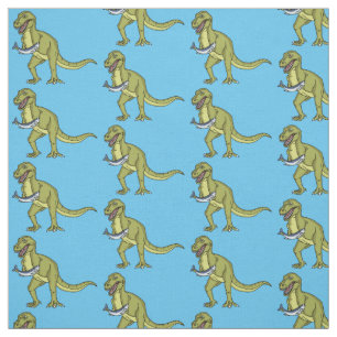 Funny T rex dinosaur illustration Fabric