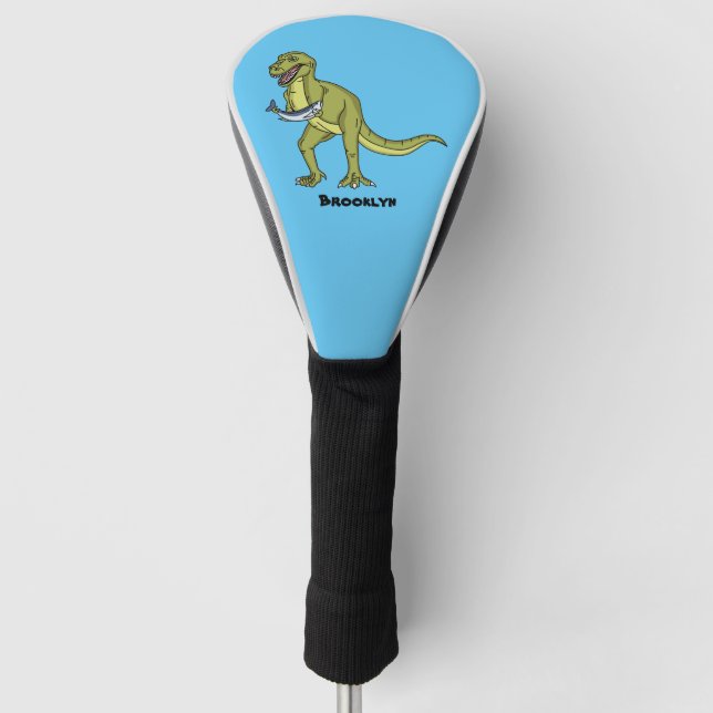 Funny T rex dinosaur illustration  Golf Head Cover (Front)