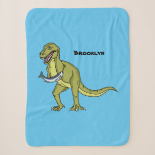 Funny T rex dinosaur illustration  Sherpa Blanket