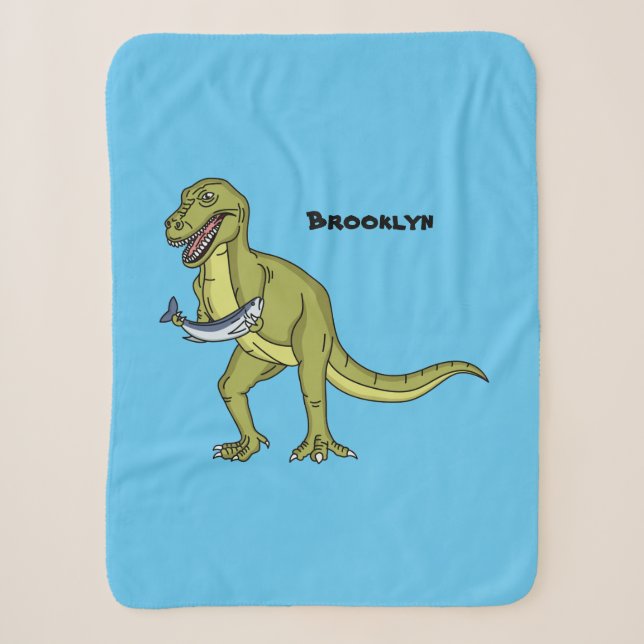 Funny T rex dinosaur illustration  Sherpa Blanket (Front)