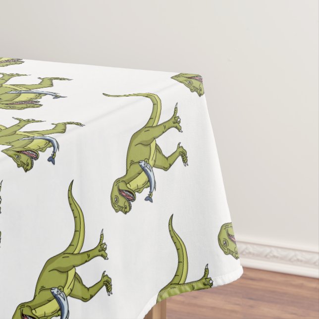Funny T rex dinosaur illustration Tablecloth (In Situ)