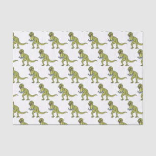 Funny T rex dinosaur illustration  Tissue Paper