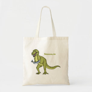 Funny T rex dinosaur illustration Tote Bag