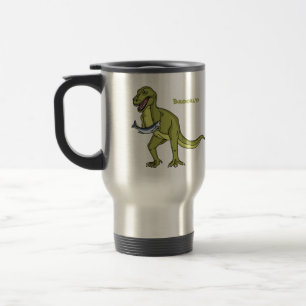 Funny T rex dinosaur illustration Travel Mug