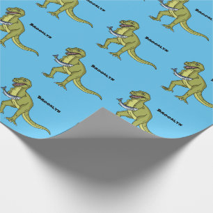 Funny T rex dinosaur illustration Wrapping Paper