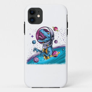 Funny T-Rex Dinosaur in Space Case-Mate iPhone Case