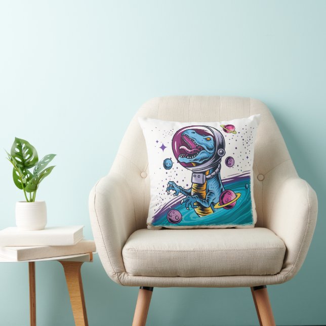Funny T-Rex Dinosaur in Space Cushion (Chair)