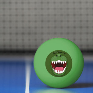 Funny T Rex dinosaur mouth cartoon illustration Ping Pong Ball