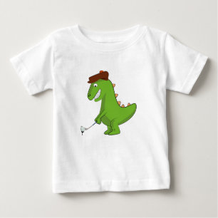 Funny T-Rex Dinosaur Playing Golf Baby T-Shirt