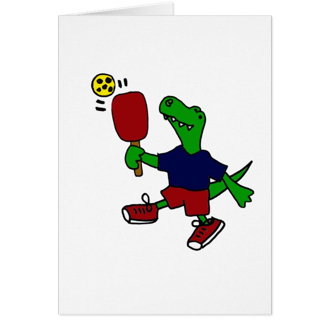 Funny T-Rex Dinosaur Playing Pickleball (Front)