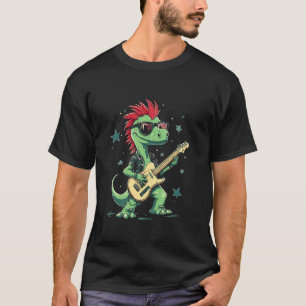 Funny T Rex Dinosaurs with cool electric Guitar T-Shirt