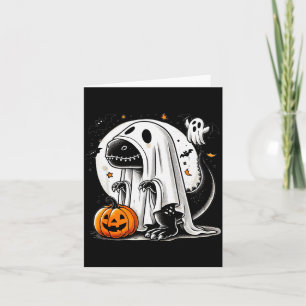 Funny T-rex Ghost Dinosaur Halloween Costume Tyran Card