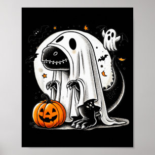 Funny T-rex Ghost Dinosaur Halloween Costume Tyran Poster