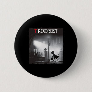 Funny T-rex Horror Parody Dinosaur Halloween Retro 6 Cm Round Badge