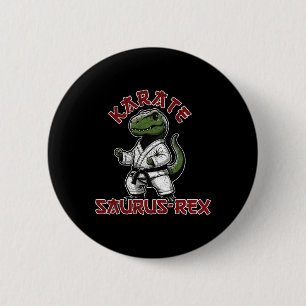 Funny T-rex Karate Dino Martial Arts Children  6 Cm Round Badge
