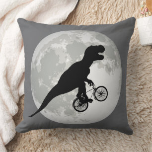 Funny T-Rex Riding Bicycle Cushion