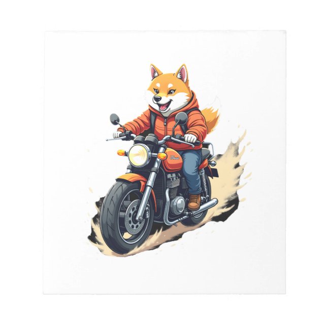 Funny T-Shirt, Shiba Inu, Motorcycle, Dog, Puppet, Notepad (Front)