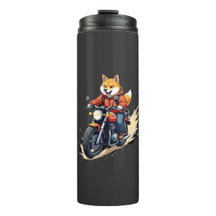 Funny T-Shirt, Shiba Inu, Motorcycle, Dog, Puppet, Thermal Tumbler