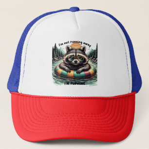Funny T-shirt with a relaxed raccoon – “I'm not ru Trucker Hat