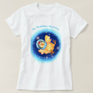 Funny T-Shirt with Chicken Astronaut - Custom Text