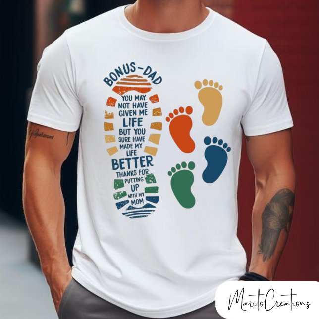 Funny t-shirt with daddy's footprint design (Creator Uploaded)