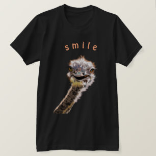Funny T-Shirt with Happy Ostrich Smile - Playful