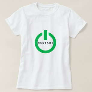 Funny T-Shirt with Reset Button and Restrat Text