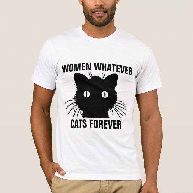 FUNNY t-shirts for men guys, CATS FOREVER (Front)