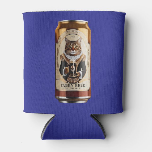 Funny Tabby Beer  Can Cooler (Front)
