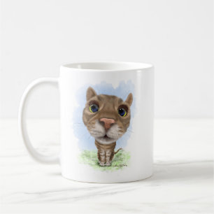 Funny Tabby Cat Cartoon Coffee Mug