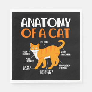 Funny Tabby Cat Owner Anatomy Of A Cat Napkin