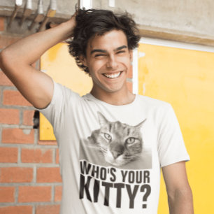 FUNNy tabby CAT T-SHIRT, who's your kitty Tri-Blend Shirt