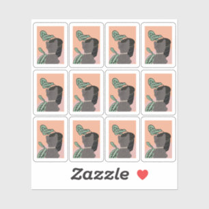 Funny Tabby Cat Viewing Plants Frame