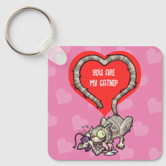 Funny Tabby Cat You Are My Catnip Valentine's Key Ring