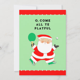 Funny Table Tennis Christmas Holiday Card